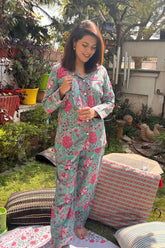Elegant turquoise pyjama set